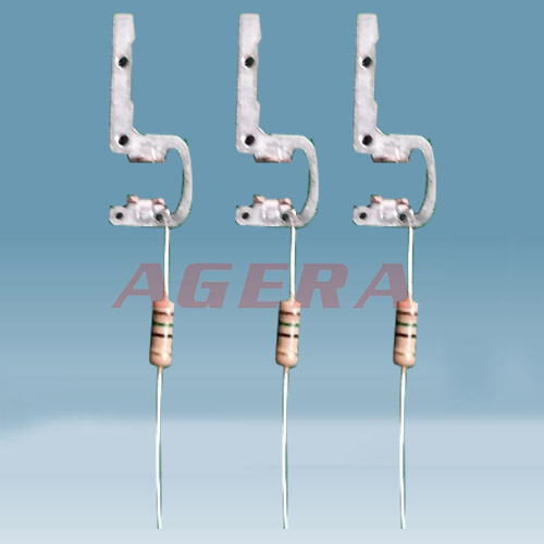 Resistor and terminal connection wire spot welding sample