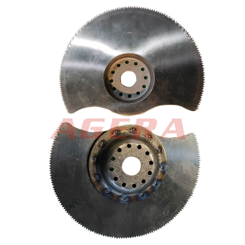 Saw blade bump welding sample