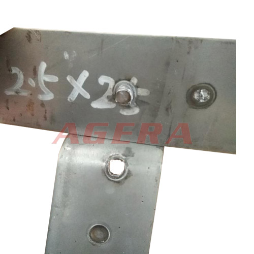 Spot welding pull-through test of stainless steel plate