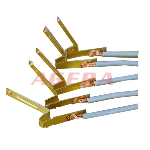Spot welding sample of copper sheet and copper wire